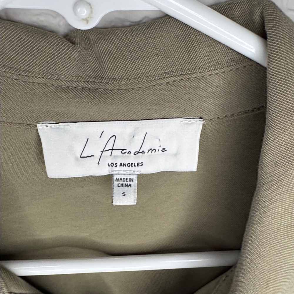 L'Academie Dylan Romper Olive Button Front Long Sleeve Pockets Sz S Streetwear - Picture 4 of 13
